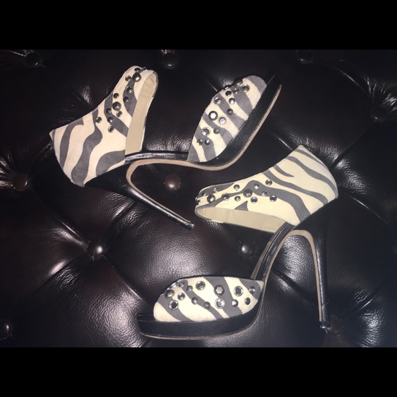Zebra print sexy Jimmy Choo for H&M heels - Picture 1 of 8